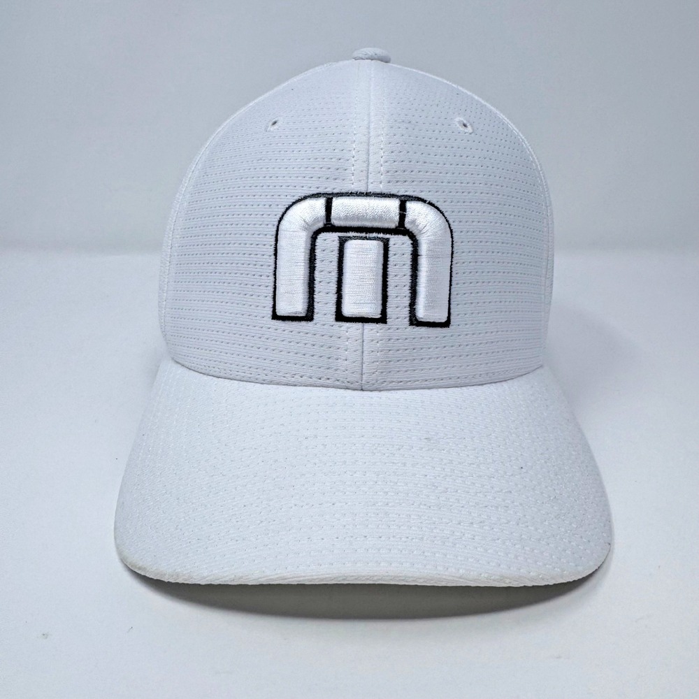 Travis Mathew Hat Adult White Golf Cap Flex Fit Embroidered L/XL Mens Breathable